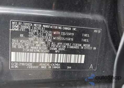 2021 Toyota Rav4 Xle Premium from USA, damaged, VIN 2T3A1RFV7MC145340